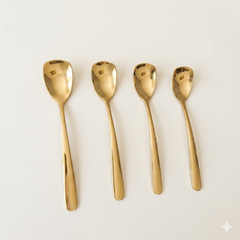 Set van 4 gouden ijslepels