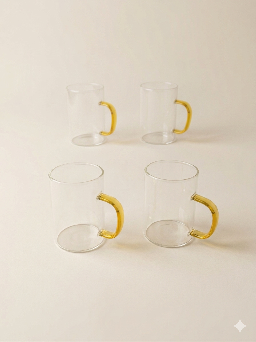 Theeglas geel 300 ml