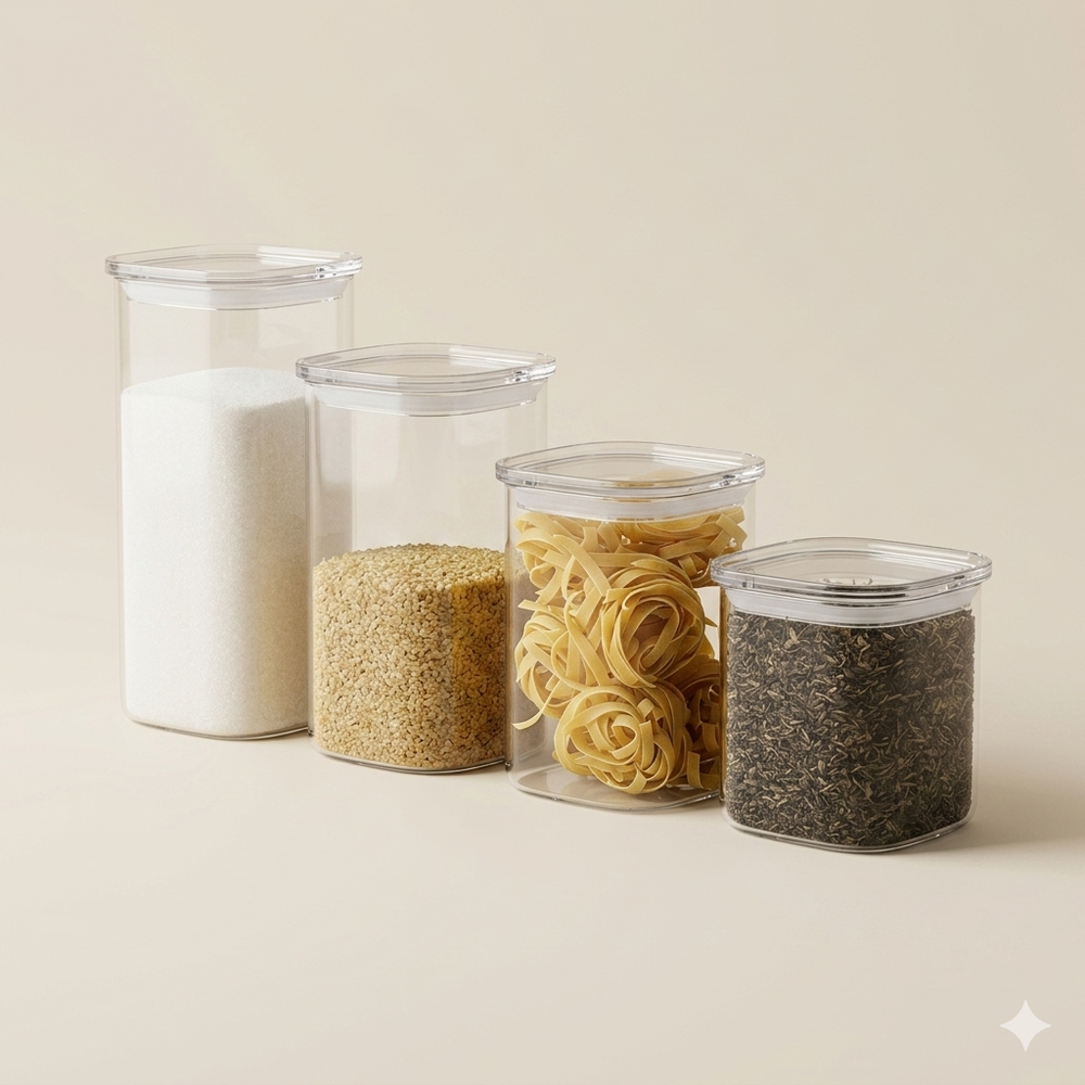 Voorraadpot 1100ml - borosilicaatglas