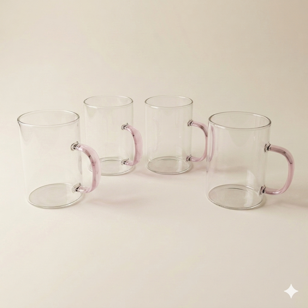 Theeglas roze