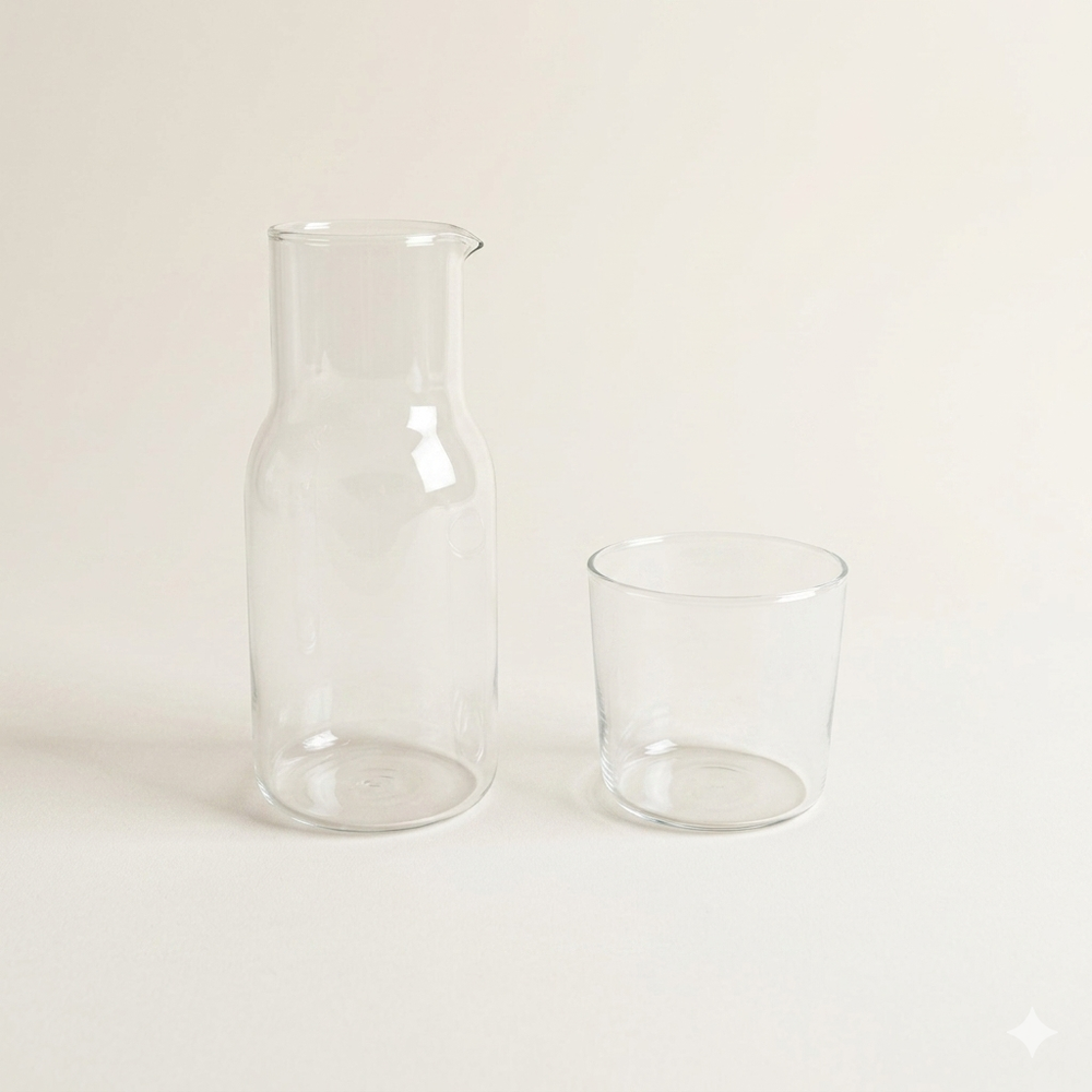 Glazen karaf met glas 550 ml