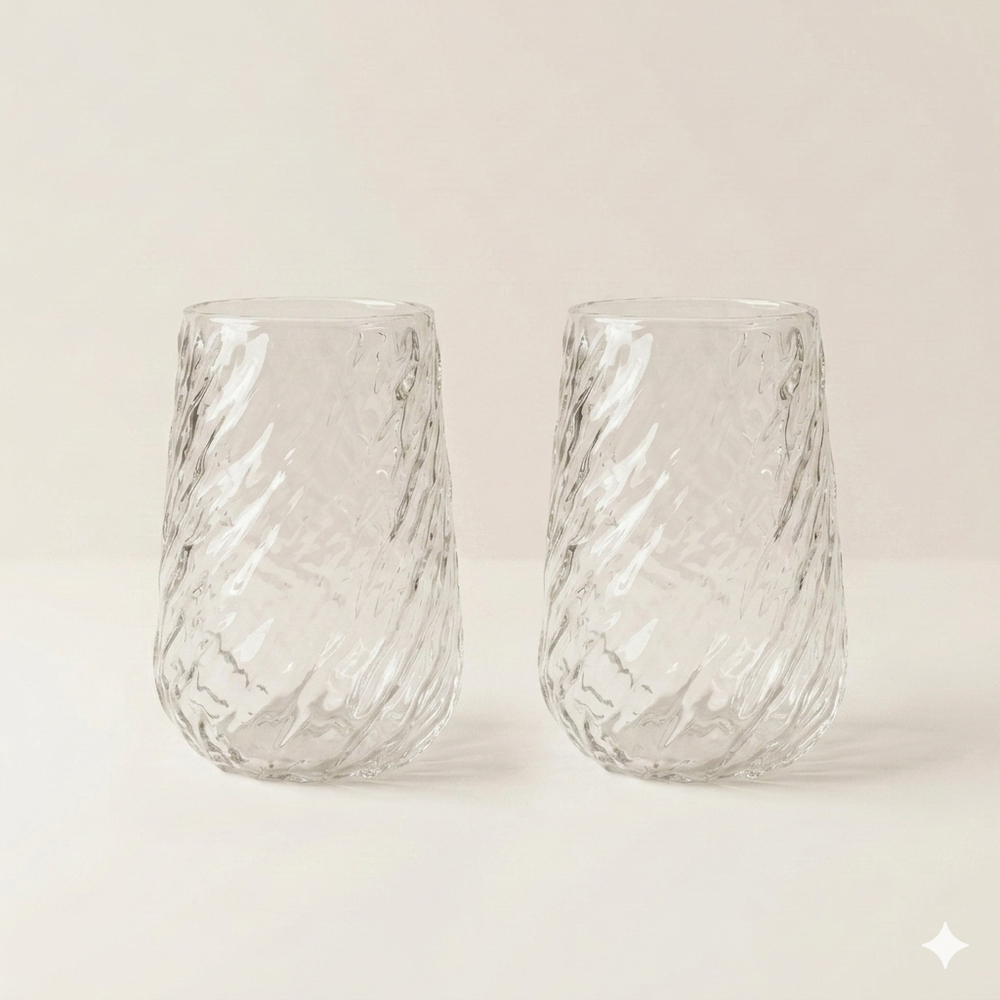 Gedraaid design glas 400 ml borosilicaatglas