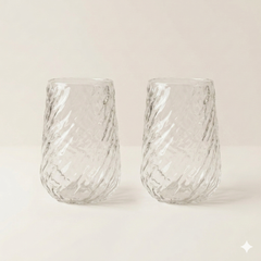Gedraaid design glas 400 ml borosilicaatglas