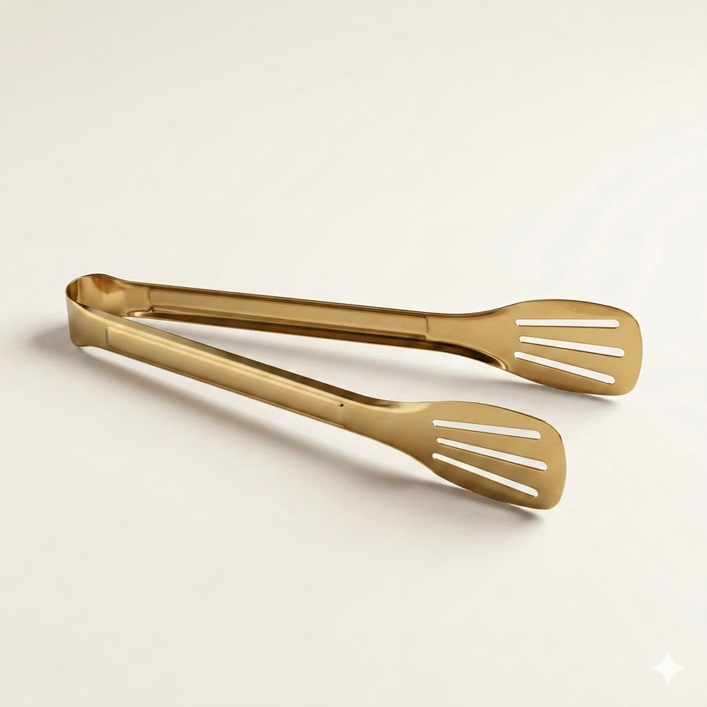 Gouden RVS serveertang