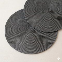 Donkergrijze luxe placemat
