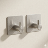 Vierkante zilveren wandhaken – 2 stuks