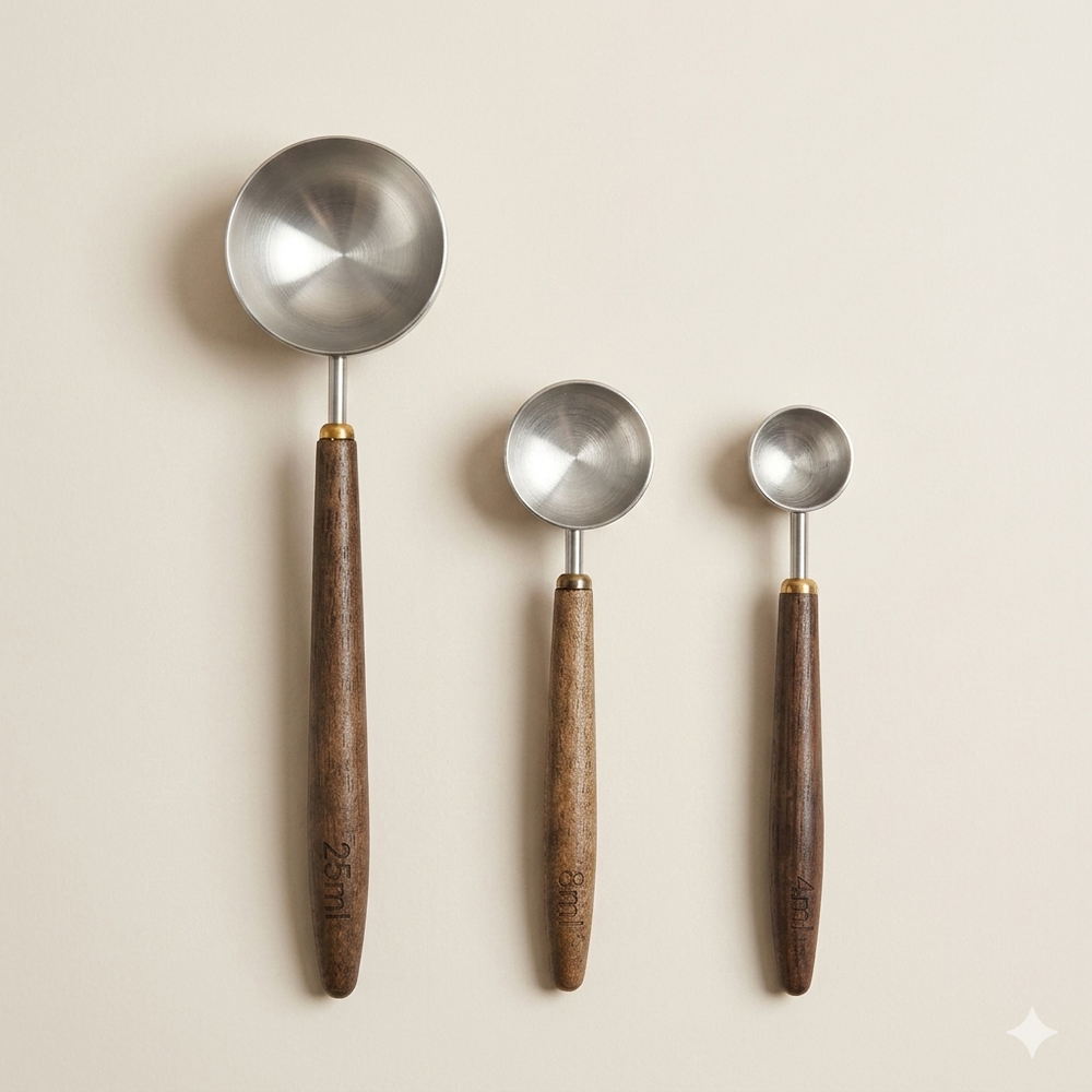 Set maatlepels houten handvat