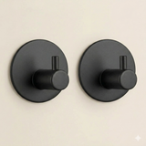 Ronde zwarte wandhaken – 2 stuks