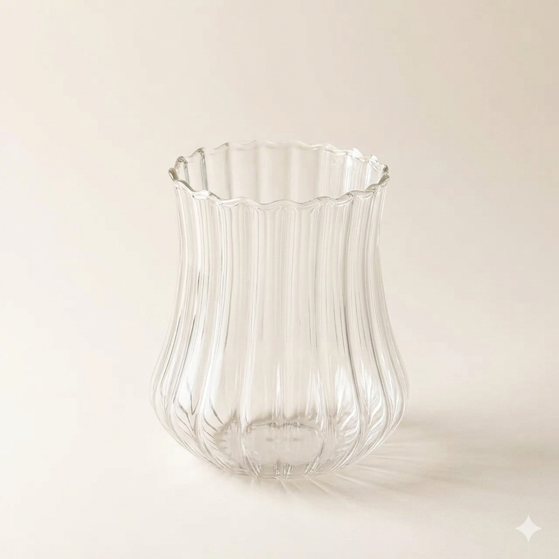 Geribbeld glas 550 ml