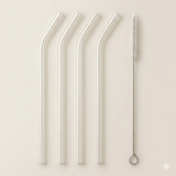 Gebogen glazen rietjes – set van 4