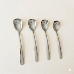 Set van 4 zilveren ijslepels