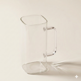 Vierkante glazen beker met rietje 350 ml
