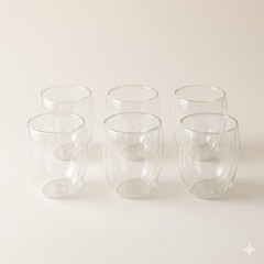 Dubbelwandige glazen 350 ml – set van 6 – borosilicaatglas