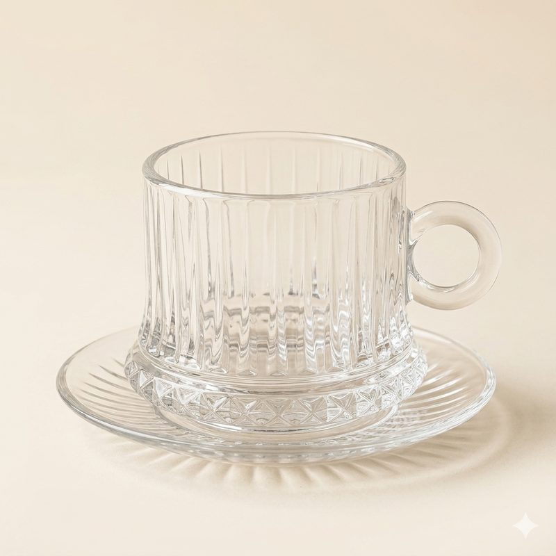 Koffiekopjes met schotel 235 ml – set van 6