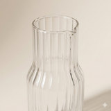 Ribbelkaraf met glasdeksel 550 ml