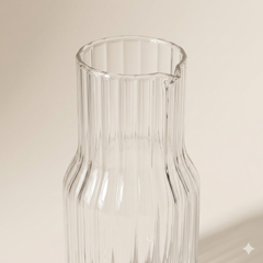 Glazen ribbelkaraf met glas 550 ml