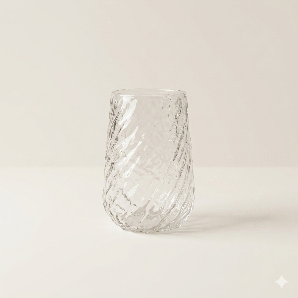 Gedraaid design glas 400 ml borosilicaatglas