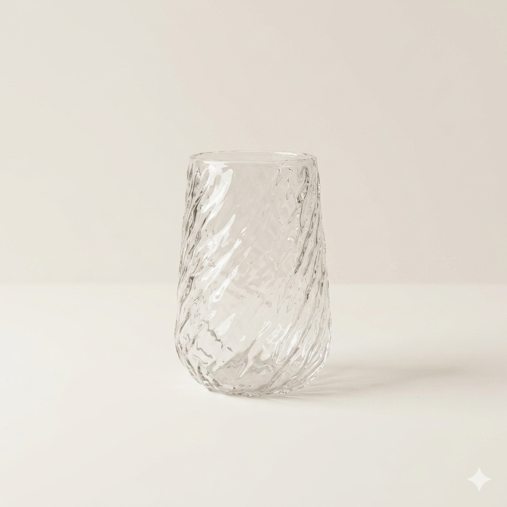 Gedraaid design glas 400 ml borosilicaatglas