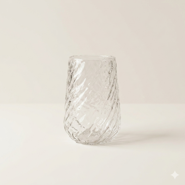 Gedraaid design glas 400 ml borosilicaatglas