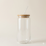 Glazen beker met bamboedeksel 500 ml